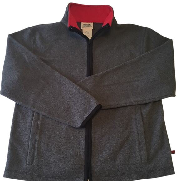 Northern Reflections Fleece Full Zip Pockets Gray Red Medium - Picture 7 of 7